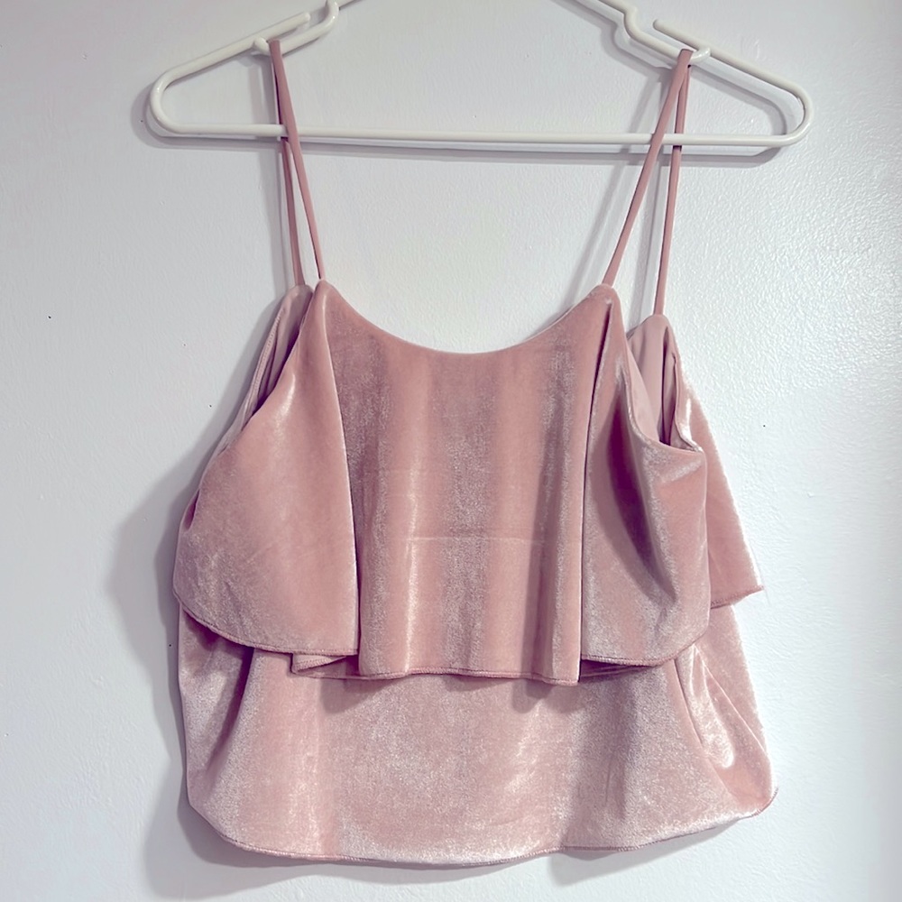 BRAND NEW PINK SUEDE CROP TOPS SIZE L